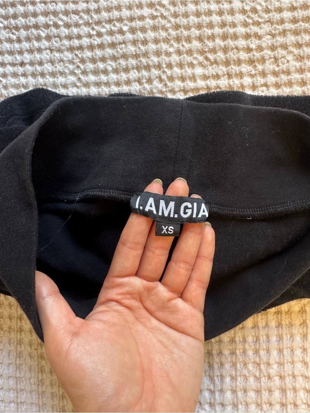 Iamgia Black Rhinestone 'Gia' Velour Mini Skirt